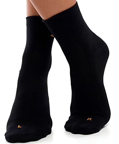 ZaTech Plantarfasziitis Socke, Kompression Socken. Ferse, Knöchel und Fußgewölbe Unterstützung (Schwarz, M, 39-41)