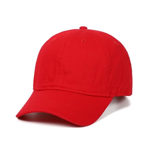 TUANMOZI 20 Farbe Snapback Cap Junge Mädchen Baseballcap 100% Baumwolle Kappe Einfarbig Sonnenschutz Sonnenhut Outdoor Basecap Einstellbar Baseballkappe Kinder (DE/NL/SE/PL, Numerisch, 47, 54, Rot 1)