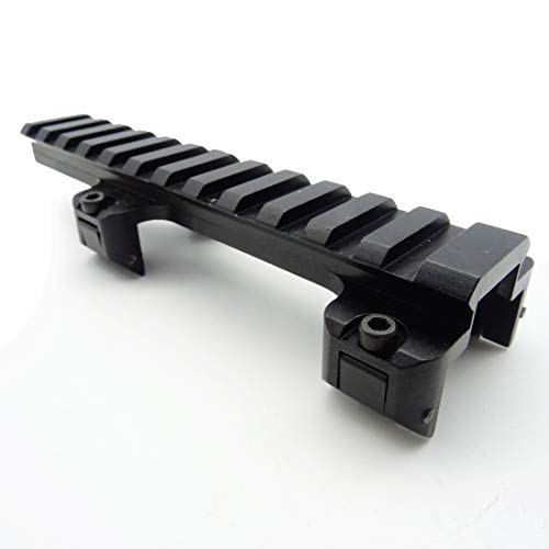 Rayline Softair Weaver Schiene Metall 16mm Airsoft Zubehör 12,8cm schwarz Zielfernrohr Sniper Visier Scope Red Dot Mount Rail Aluminium 12 Slots