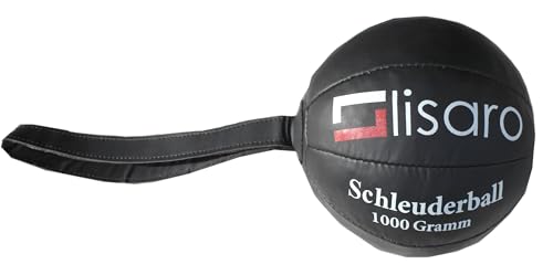 Lisaro Schleuderball aus PU-Leder, Size 1000 gram, Farbe Schwarz, Durchmesser Ca. 18-20 cm.