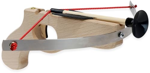 BestSaller 1268 Holz Hand-Armbrust Mini mit Federstahlbogen ca. 30 cm, inklusive 3 Bolzen, Natur, 4-teilig (1 Set)