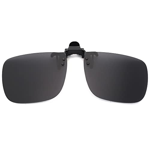 JM Polarized Clip auf Sonnenbrille Rahmenlose Flip Up Linse für verschreibungspflichtige Gläser Grau 60 * 47