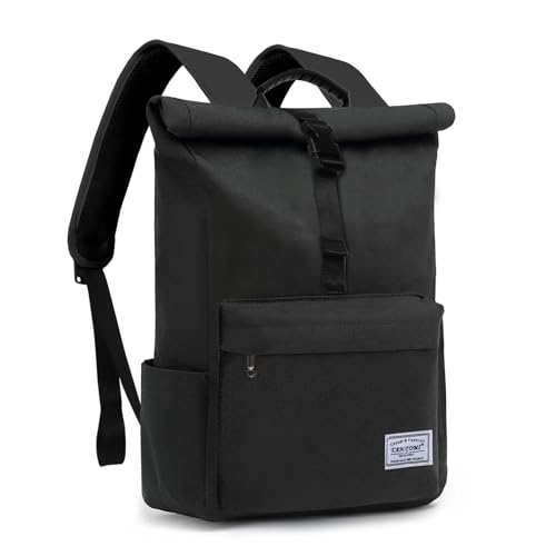 TANTOMI Rucksack Damen Herren, Rucksack Laptop Tasche 15,6 Zoll, Laptop Rucksack Damen Herren weit öffenbar, Rolltop Rucksack wasserdicht,Backpack Daypack für Schule,Fahrradfahren,Freizeit und Reise.