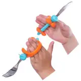 AIDBONES Hilfsmittel für pädiatrische Mobilität, Armband für geschwächte Hände, rutschfester Griff für einfaches Greifen, Multiple Sklerose, Autismus, Zerebralparese (Packung mit 2, Orange 12,5 cm)