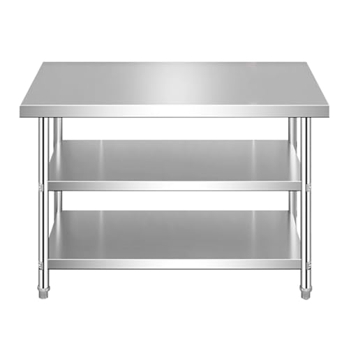 Edelstahl Küchentisch Arbeitstisch, Mahlzeit Edelstahltisch, Arbeitstisch mit Aufkantung, Gewerbe Küchentisch, für Speisekammern, Restaurants, Küchen, Großküchen(80*50*80cm/31.5*19.7*31.5in)