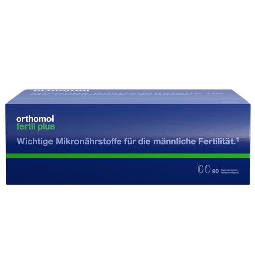 Orthomol Fertil plus - für Männer mit Kinderwunsch - mit Zink und Selen - Unterstützung der männlichen Fertilität - Tabletten/Kapsel, 90 St. Tagesportionen