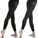 DANCEYOU 2 Paare Ballettstrumpfhose Tanzstrumpfhosen für Mädchen Kinder und Damen Leggings Schwarz L