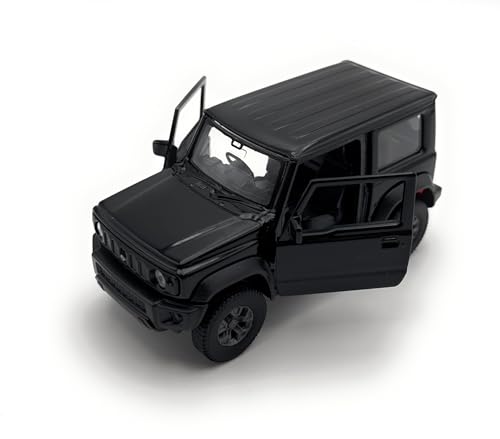 Generisch Modellauto kompatibel mit Suzuk Jimny SUV Fahrzeug Miniatur Auto Maßstab 1:34-39 schwarz