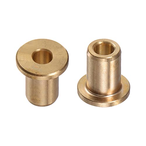 QUARKZMAN 2Stk Flansch Lager Hülse 5mm Bohrung 9mm AD 15mm Länge 2mm Flansch Dicke Bronze Buchse Selbstschmierende Buchsen Hülse für Industrielle Anlagen