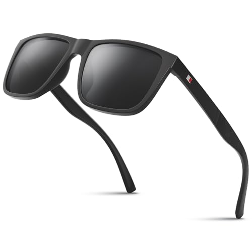 Glapeame Polarisiert-Sonnenbrille-Herren-Damen-Sunglasses-Men-Woman-Unisex Sonnenbrillen Geeignet für Outdoor-Aktivitäten,a-schwarz grau