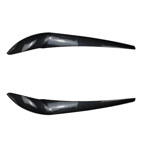 HUVNEXA For X3 F25 X4 F26 2014-2018 2 Stücke ABS Auto Scheinwerfer Augenbrauen Augenlider Abdeckung Trim Scheinwerfer Augenbrauen Augenlid Aufkleber Glanz Schwarz Autoscheinwerferaufkleber(Carbon Look