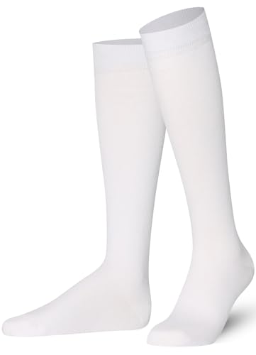 Mysocks Unisex Kniestrümpfe lange Socken Weiß
