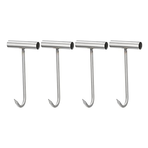 sourcing map 20 cm T-Griff Fleisch-Ausbeinhaken, 4 Stück Edelstahl-Fleischhaken für Küche, Metzger, Restaurant, Grillläden, Werkzeuge