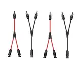 Y Kabel Solar 6mm2 Solarkabel Y Verteiler,10AWG 2 Paar 1Y2 Solar Kabel Y für PV Module.(Rot + Schwarz).