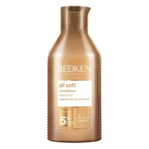 Redken Spülung für trockenes und brüchiges Haar, Belebt und hydratisiert, Mit Fettsäuren, Antioxidantien und Argan-Öl, All Soft Conditioner, 1 x 300 ml