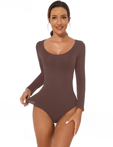 Becotal Shapewear Damen Langarm Body Shaper Bauchweg Tanga Bodysuit Sculpting Shaping Stark Formend, Atmungsaktiven Materialien