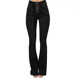 QWUVEDS Leinen Latzhose Damen Factory Custom Logo Drop Hohe Taille Slim Stretch Pencil Damen Hosen Stretch Jeans Cowboy Kleidung Teenager Mädchen Hosen