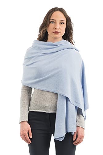 Dalle Piane Cashmere - Stola aus Kaschmir-Gemisch - Made in Italy - Damen, Farbe: Himmel, Einheitsgröße