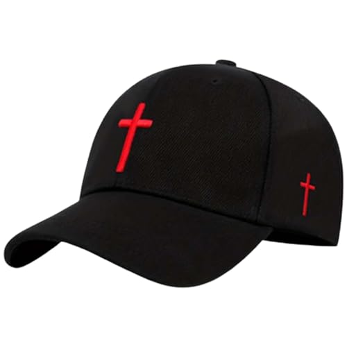 2025 Bestickte Sonnen-Baseballkappe für Männer und Frauen, Frühling und Herbst, lässiger Angelhut, Verstellbarer Hut Cap Neu (Red, One Size)