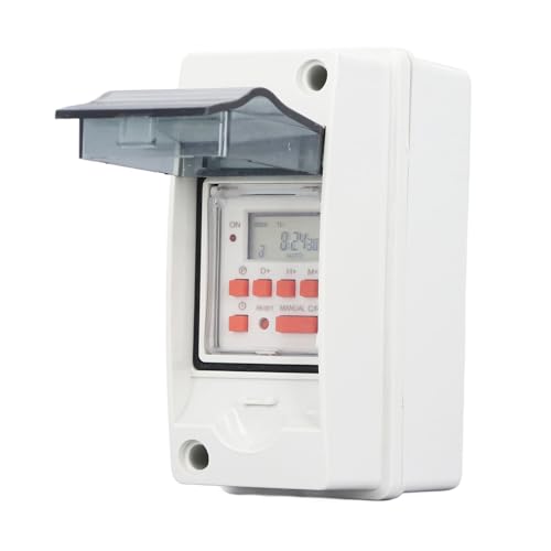 Poolpumpen Timer 7 Tage 28 Ein Aus, Programmierbarer Zeitschalter mit Wasserdichter Box, Geeignet für Poolpumpen, Heizungen, Filter