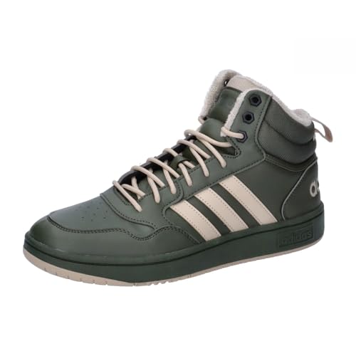 adidas Herren Hoops 3.0 Mid Lifestyle Basketball Classic Fur Lining Winterized Shoes Schuhe, Night Cargo/Clay Brown/Core Black, 43 1/3 EU