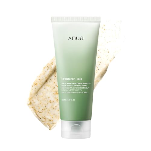 ANUA Heartleaf Quercetinol Porentiefenreinigungsschaum, Gesichtsreiniger, für doppelte Reinigung, BHA, Hyaluronsäure, Glycerin, Gesichtsreiniger, Mitesserentferner, (150 ml)