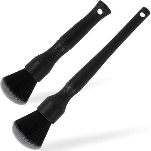 2 Stück Detailing Pinsel,Pinsel Autoreinigung,Auto Pinsel Innenraum,Auto Pinsel Außen,Reinigungspinsel Auto,Staubpinsel,Nass- und Trockengebrauch,für Automobilinnenräume,Möbel,Tastaturen (17+24cm)