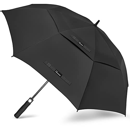 NINEMAX Golf Regenschirm Groß Sturmfest,Regenschirm XXXL 68 zoll,Golfschirm mit Doppellagiger für Männer Frauenf(Schwarz)