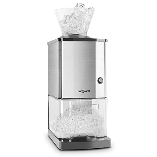 Oneconcept Crushed Ice Maschine, Schneller Crushed Ice Maker mit Auffangschale, Eiscrusher Elektrisch mit 3,5L Fassungsvermögen, Tragbare Eiscrusher Maschine, Crushed Ice-Maschinen für 15kg/h