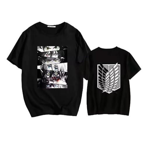 Anime Attack AOT Titan T-Shirt Eren Yeager T-Shirt Scout Regiment Short Sleeve Loose Summer Tee