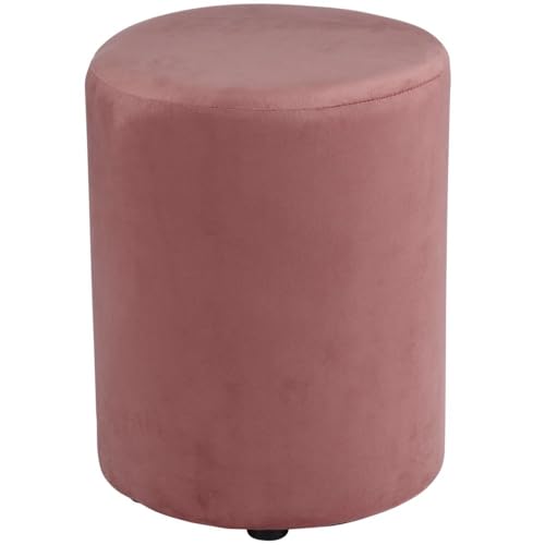 Arti Casa Pouf Round Velvet – Samt Hocker 28 x 36 cm – Fußhocker oder Sessel Schlafzimmer – Möbel für Schminktisch – Kompakter Stuhl Klein – Hocker Schminktisch - Rosa