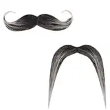 2 Stück Klebe Schnurrbart Selbstklebend,Fake Bart zum Ankleben Kunstbart,Schnurrbart zum Ankleben,Klebe Bart Karneval Oberlippenbart,Aufkleben Falscher Mustache Karneval,Fasching Kostüm Mexikaner