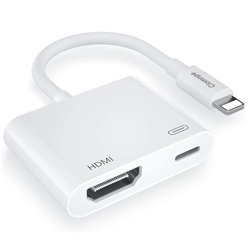 Lightning auf HDMI Digital AV Adapter für iPhone,Lightning HDMI Adapter,iPhone HDMI Adapter iPad HDMI Adapter 1080P Video & Audio Sync Bildschirm Konverter für TV/HDTV/Monitor/Projektor iPhone/iPad