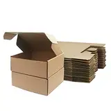 Klein Versandkartons für Postversand, 208x130x68mm Versandtaschen Warensendung, Braune Verpackungskartons für Geschäft, Aufbewahrung oder Geschenkbox, aus Wellpappe(10 Stück)