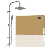 EISL Duschset EASY FRESH, Duschsystem ohne Armatur 2 in 1 mit großer Regendusche (250 x 200 mm) und Handbrause, Regendusche ohne Armatur ideal zum Nachrüsten, komplettes Montageset, Chrom DX12006