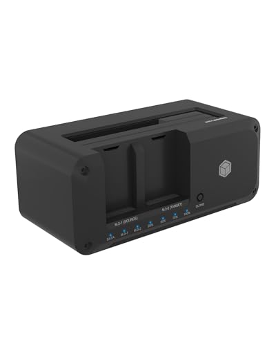 ICY BOX HDD / M.2 NVMe SSD Docking Station USB 3.2 Gen 2 (10 Gbit/s), Festplatten Klonstation & Lesegerät (2,5" & 3,5" SATA auf M.2 NVMe / M.2 NVMe auf M.2 NVMe), Zweiwege Klonen, IB-2924MSCL-C31