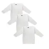 MEA BABY Unisex Baby Wickelshirt Wickeljacke Langarm, 100% Bio-Baumwolle im 3er Pack. Wickelshirt Weiss (Creme), Wickelshirt für Mädchen, Wickelshirt für Junge, 56, Jungen