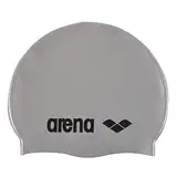 ARENA Unisex – Erwachsene Classic Silicone Badekappe, Silver-Black (51), NS EU