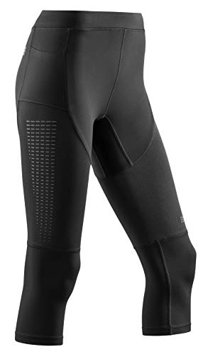 CEP – RUN COMPRESSION 3/4 TIGHTS 3.0 für Damen | Wadenlange Laufhose mit gezielter Kompression in schwarz | Größe I