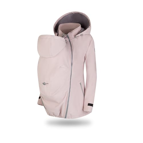 fun2bemum Enigma 4in1 BACK/FRONT Softshell Jacke,Tragejacke, Babytragejacke,Schwangerschaftsjacke DUST PINK (S)