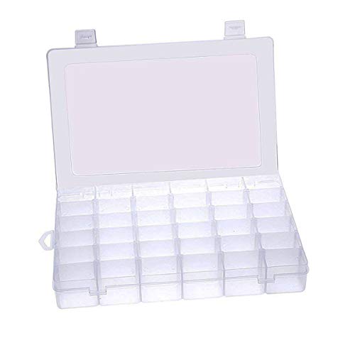 easybuy 36 Fächer Aufbewahrungsbox Einstellbar Fächer Plastik Sortierbox Schmuckschatulle Werkzeugcontainer für die Schmuck, Perlen und andere Mini waren Sortierkästen, Transparent