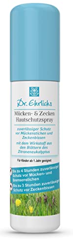 Dr. Ehrlichs Mücken- & Zecken Hautschutzspray 100 ml - gegen Mücken und Zecken als Insektenspray für Mosquitos, auch für Kinder ab 1 Jahr - dermatologisch mit „sehr gut“ bewertet