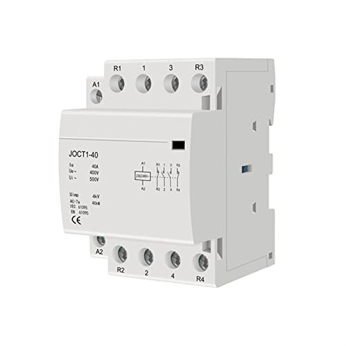 Schütz 4p 40a 220V/230V 50/60Hz Din Rail Haushalt AC Schütze 4no 4nc 2no2nc Industrial Electrical(Color:4p 40a 3no 1nc)