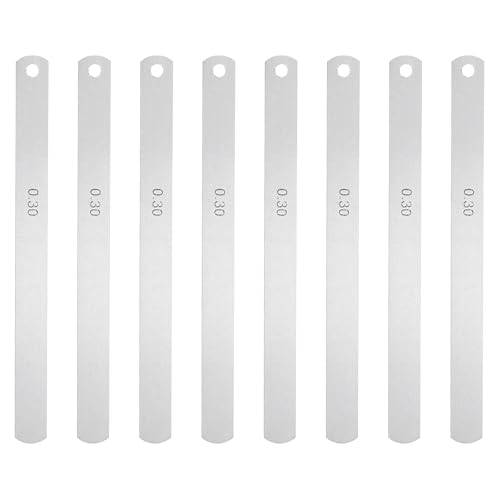 QUARKZMAN 8 Klingen Metrischer Stahl Fühlerlehre, 0,3 mm Dicke Fülllehre, Offset-Ventile, Gitarrenlehre Messwerkzeug, für Spaltbreitenmessung Dicke Messung