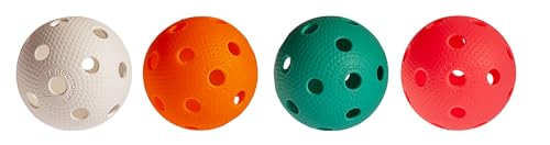 EXEL Floorball & Unihockey Ball 4er Set Precision F-Liiga | Farbe: Color Mix | Wettkampfball + Trainingsball mit IFF Zertifikat für geprüfte Qualität