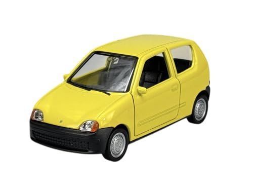 Welly Modell Auto Kompatibel mit FIAT Seicento Gelb ca 1/34-1/39 Metal Modell Auto Die Cast Neu im Kasten