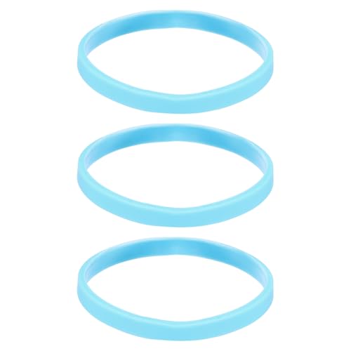 QUARKZMAN Armbänder Handgelenkbänder 1/4 Zoll Breite für Sportvereine, Gruppenspiele, Partygeschenke Modeparty Sportaccessoires, Einfarbige Armbänder, Hellblau Packung mit 3