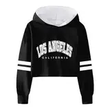 Kapuzenpullover Für Mädchen Pullover Sweatshirt mit Kapuzen Mode Buchstaben Drucke Langarm Kapuzenpulli Sweatshirt Kinder Mädchen Pulli Hoodie Oberteile Langarmshirt 3-12 Jahre (Black, 10-12 Years)