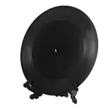 QUMIIRITY 1 Satz Schallplattendekoration Simulierte Schallplatte Gefälschte Aufzeichnung Aufzeichnungen Ornament Vinyl-schallplatten-Dekoration Mit Halterung Tabletop-rekorde Plastik Black