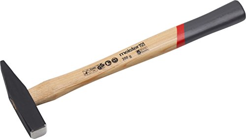 Meister Schlosserhammer - 200 g Kopfgewicht - Kopf geschmiedet - Robuster Stiel aus Hickoryholz / Ingenieurhammer / Hammer mit Hickory-Stiel / 2216100